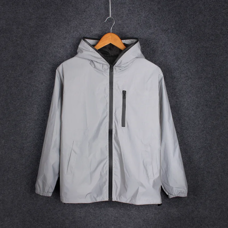  Plus Size 4XL Men reflective Windbreaker waterproof Jacket - £142.24 GBP
