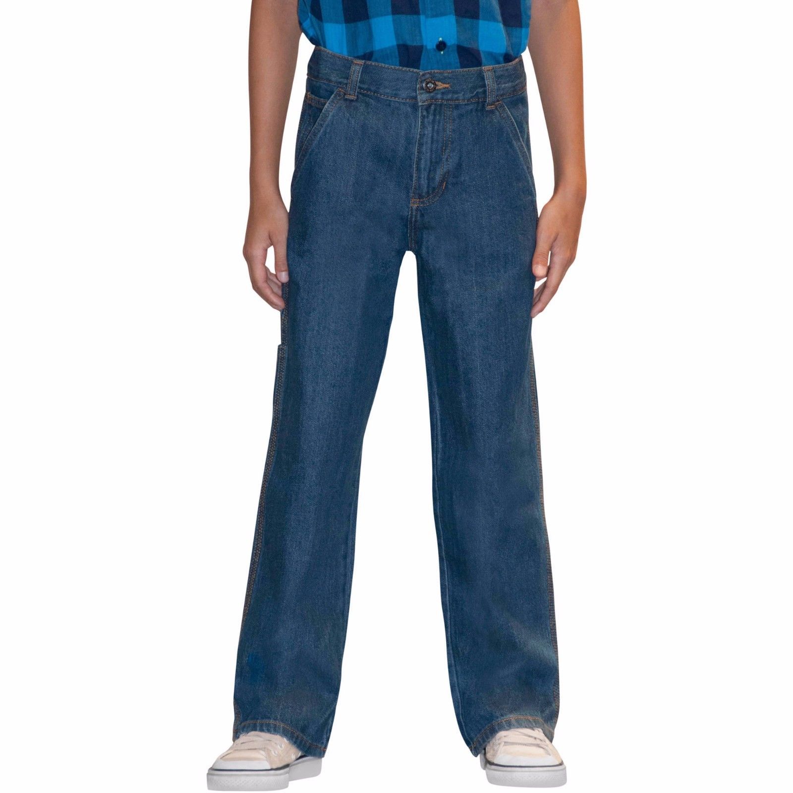 Faded Glory Boys Carpenter Jeans Medium Wash Size 6 Regular NEW - $12.86