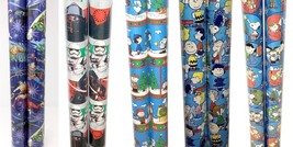 36 Rolls Wrapping Paper Bundle Peanuts Justice League 20Ft-60Ft Liquidation Lot - £19.77 GBP