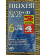 4-Pack MAXELL Standard Grade T-120 BLANK VHS Video Cassette TAPES 6-Hour... - €24,88 EUR