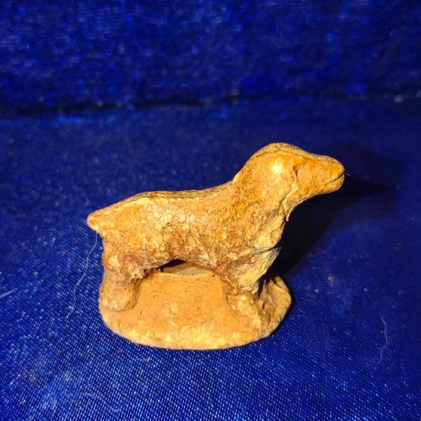 Old hand carved wooden antique vintage dog - $31.68