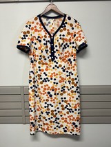 Vintage 70s POLKA DOT DRESS Size 6 Handmade maxi colorful op art mod shift disco - £31.96 GBP