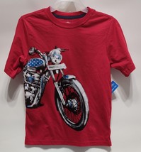 Celebrate Patriotic Boys Motorbike Short Sleeves Graphic Tee Red Size M (8) - £12.44 GBP