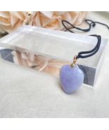 18k Yellow Gold Bail Natural Purple and Green Heart Jade Pendant, Natura... - $9,867.83 CAD
