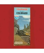 Colorado Touraide Road Map Vintage Travel Conoco 70s Train Image 1973 - $10.95