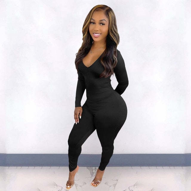 Solid Stretchy Push Up One Piece Sport Jumpsuit Item image 3