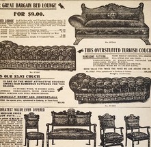 1900 Lounge Couch Furniture Advertisement Victorian Sears Roebuck 5.25 x... - $19.99