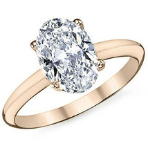 4.15CT Women&#39;s Stylish 14K RG Oval Cut Moissanite Solitaire Engagement Ring  - £1,385.01 GBP