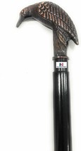 NauticalMart Antique Solid Brass Raven Head Handle Style Walking Stick Wooden Ca - £54.95 GBP
