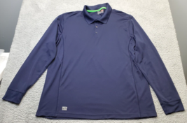 FILA Polo Shirt Men&#39;s XL Navy Polyester Golf Performance Long Sleeve Col... - $18.49