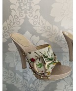 GUCCI HEELED PLATFORM SANDAL FLORAL PRINT  6 /12 - £197.78 GBP