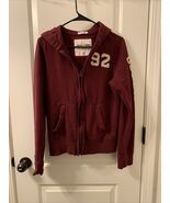Ambercrombie Boys Zip Up Hoodie Jacket Size XL Burgundy - $66.57 CAD