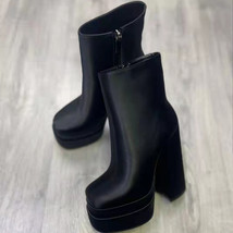 Designer Ankle Boots for Women Chunky Platform Ultra High Heels Pumps Female Sho - £115.52 GBP