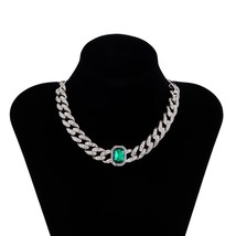 SHIXIN Chunky Ice Out Chain Rhinestone Pendants Necklace for Women Thick Cuban L - £19.26 GBP
