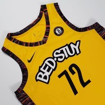 Nike Brooklyn Nets Biggie City Sz 48 L Swingman Yellow Stitch Jersey CU0... - $119.98
