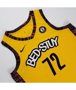 Nike Brooklyn Nets Biggie City Sz 48 L Swingman Yellow Stitch Jersey CU0... - £94.15 GBP