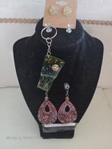 3 Piece Resin and Bead Set, 2 x pairs Earrings , 1 x  Key Chain (86) - $12.99