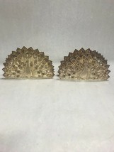 Pair Silverplate Vintage Peacock Napkin holders Italy 7.5 inch dining - $6,137.99