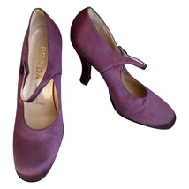 Prada Mary Jane 38 Heels Purple Satin Silk Vintage 1994 - $6,357.34 MXN