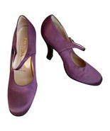 Prada Mary Jane 38 Heels Purple Satin Silk Vintage 1994 - $6,357.34 MXN