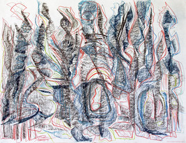 art Drawing original, &quot;Charred forest&quot;, Rene Castillo-Ramos - £199.37 GBP