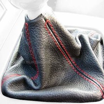 Shift Boot for 1990-1997 Mazda Miata MX5 Black Italian Leather/Red Top S... - $34.64