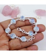 925 Sterling Silver Moonstone Gemstone Boho Designer Handmade Bracelet - $21.68