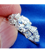 Original EARTH MINED DIAMOND Deco Engagement Ring 1ct Vintage PLATINUM S... - $7,310.25