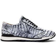 Alonzo Genuine Caiman Crocodile Fashion Sneaker Newspaper image 2