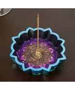 New Age Chakra Buddhist Mandala 8 Spokes Wheel Flower Incense Burner Fig... - $27.22 CAD