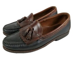 Allen Edmonds Nashua Mens Black Brown Leather Kiltie Tassel Loafer Shoe 12 B - £17.00 GBP