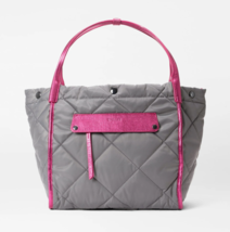 MZ WALLACE Quilted Small Madison Shopper Rec Air Nylon Crossbody ~NWT~ Ash - £211.74 GBP