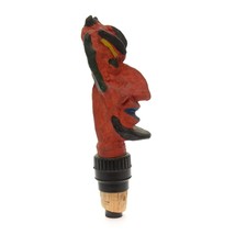 Vintage Hand Made Decanter Stopper Red Devil Lucifer Head Plastic Resin 5 1/2&quot; h - £19.76 GBP