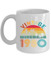 Vintage 1980 Coffee Mug 44 Year Old Retro Cup 44th Birthday Gift For Men Women - £11.93 GBP
