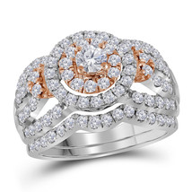 14k White Gold Round Diamond Bridal Wedding Engagement Ring Set 1-1/2 Ctw - £1,597.91 GBP