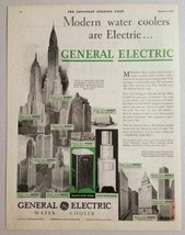 1930 Print Ad General Electric Water Coolers Tall Building in USA Clevel... - $19.41