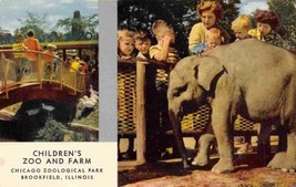 Baby Elephant Childrens Zoo Brookfield Chicago Illinois postcard - £3.82 GBP