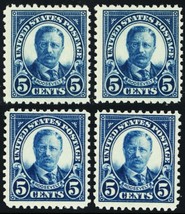 557, Mint F-VF NH 5¢ Four Fresh Stamps CV $140. -- Stuart Katz - £54.89 GBP