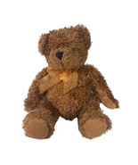 Brown Photo Teddy 8 in. Plush Teddy Bear Orange Organza Bow - £8.65 GBP