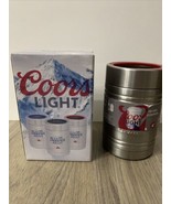 Coors Light Silver Bullet Beer Can Koozie Coozie Stainless Steel Red RAR... - £33.21 GBP