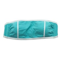 Kona Sol Bikini Top Terry Textured Solid Bandeau Removable Cups Blue M - £3.98 GBP