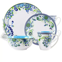 Elama Blue Fiesta 16 Piece Round Porcelain Dinnerware Set - $89.88