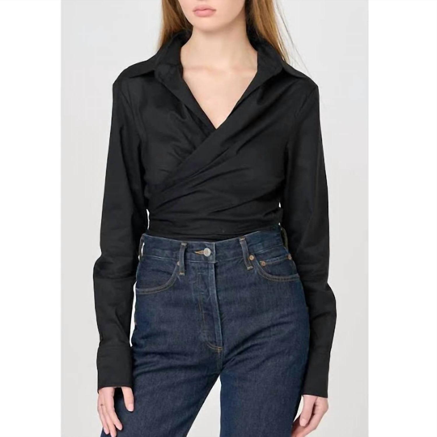 Wayf Amelie Wrap Shirt Black - $40.00
