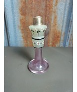 Old Czechoslovakia Green Frosted &amp; Amethyst Glass Perfume Bottle Marked ... - $37.11