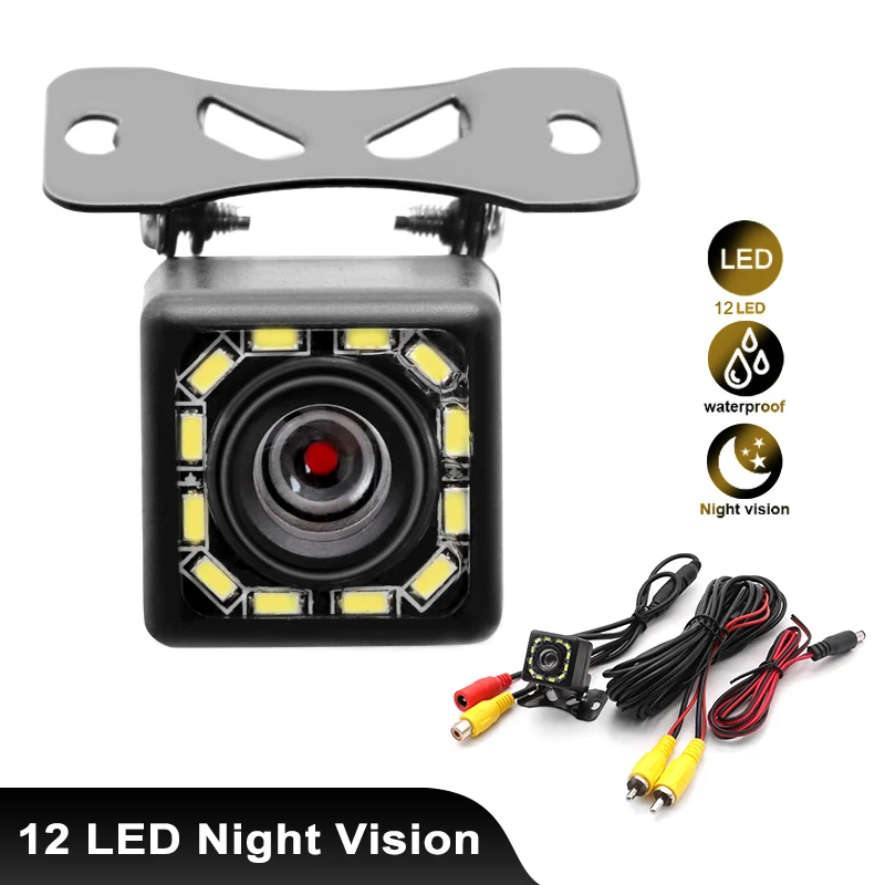 12 LED Car Reverse Camera Rearview Car Night Vision Waterproof Auto Parking - £11.54 GBP