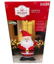 New 4 ft Santa Inflatable Christmas Decoration Yard Garden Outdoor Airblown - $14.99