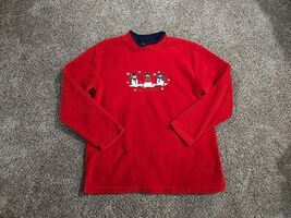 Croft &amp; Barrow Vtg Fleece Snowman Christmas Fleece Sweatshirt Womans Sz ... - $25.99