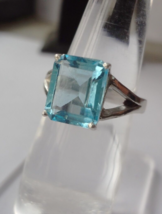 Natural 5Ct Emerald Cut London Blue Topaz 925 Sterling Silver Ring for woman/man - £36.83 GBP