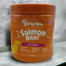 Zesty Paws Omega 3 Salmon Bites Dog Skin Health 90 Soft Chews EXP 9/24  - $19.59