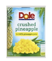 Dole Crushed Pineapple In 100% Pineapple Juice 20 Oz (Lot Of 8) - £78.44 GBP